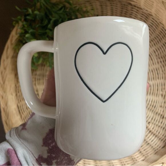 RAE DUNN PUMPKIN SPICE LL Orange Heart Clay Mug - Picture 4 of 8